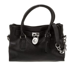 Michael Kors Hamilton Medium Black Leather Satchel